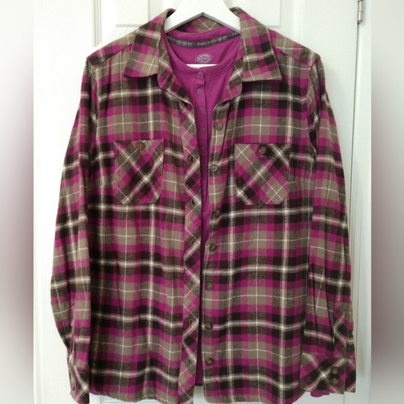 Dickies 2 Piece Flannel Shirt & Thermal Shirt - Picture 1 of 7